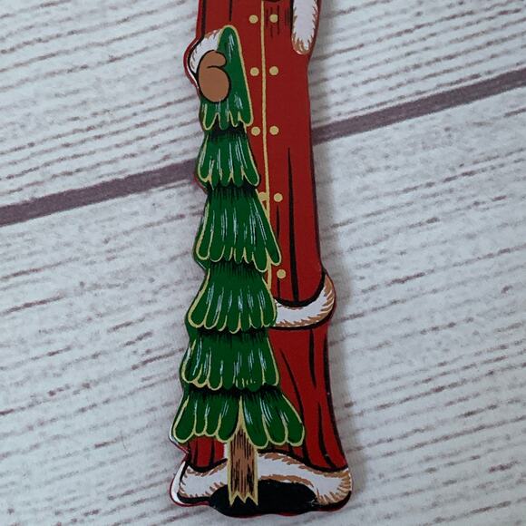 Vintage Wooden Father Christmas Santa Clause Christmas Tree Ornament 6" Tall - Picture 5 of 11